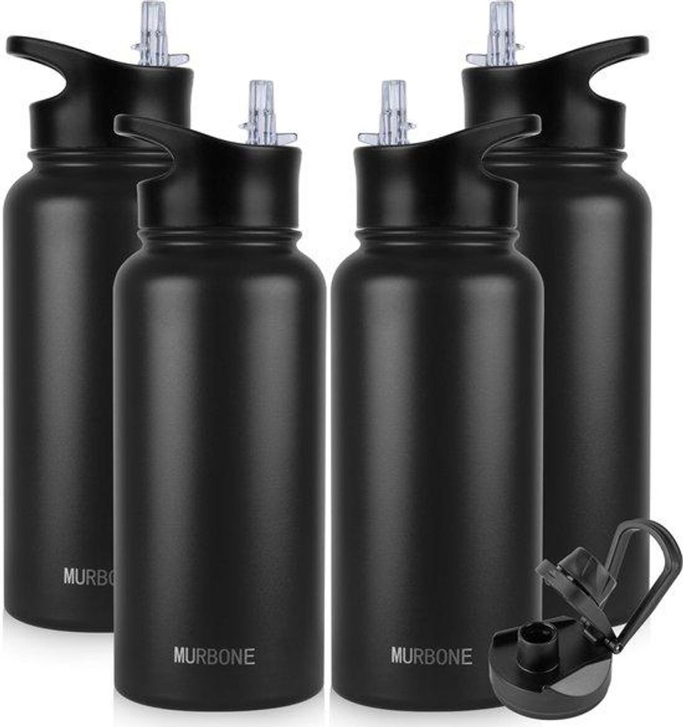 Edelstahl-Trinkflasche 1L, BPA-frei, vakuum-isoliert, für Sport