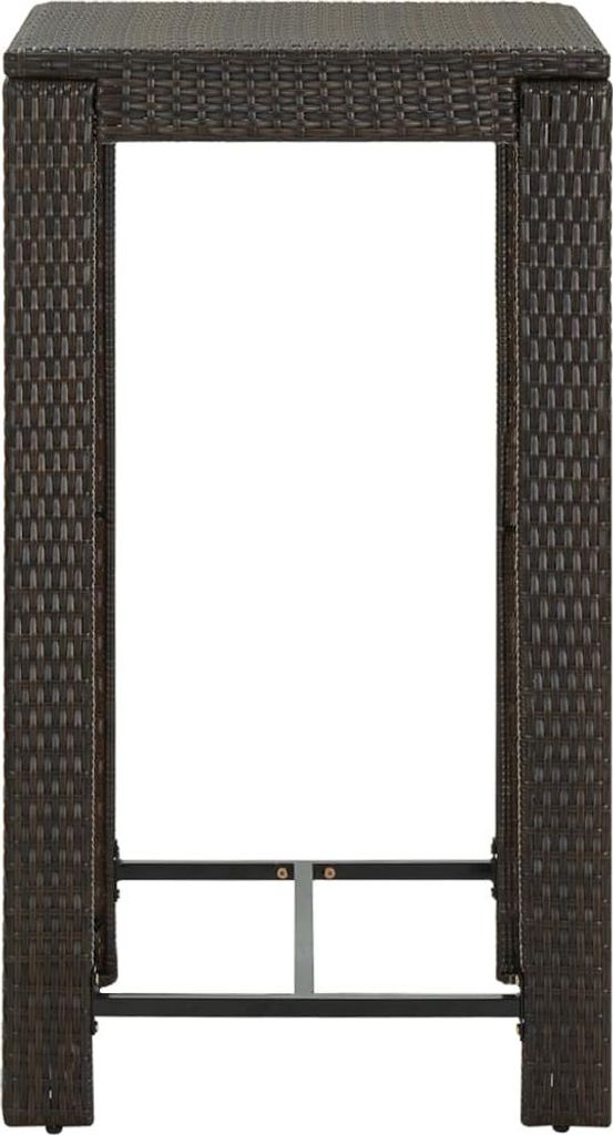 vidaXL Garten-Bartisch Braun 60,5x60,5x110,5 cm Poly Rattan