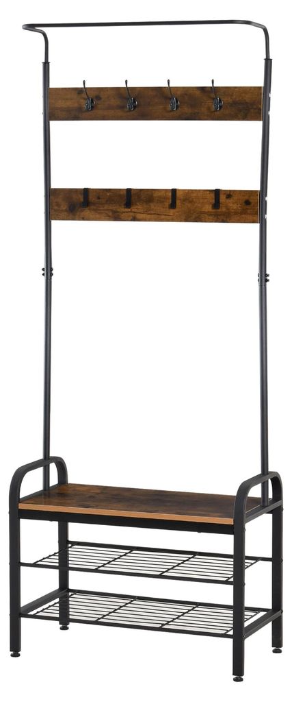 HOMCOM Garderobe met schoenenrek en kledingrek, voorzien Productafbeelding 