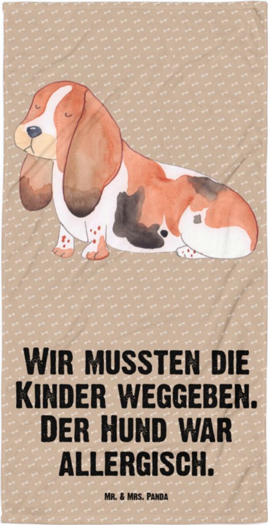 Mr. & Mrs. Panda Handtuch Hund Basset Hound - Hundeglück - Geschenk, Badehandtuch, Süß, Duschhandtuch, Strandtuch, Sprüche, Duschtuch, Strandlaken