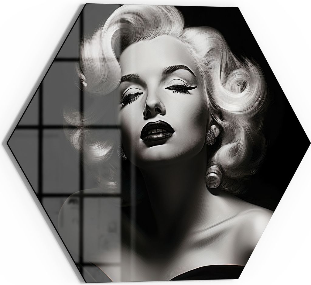 DEQOART Magnettafel Glas 55x48 cm 6-eckig 'Ewiger Glamour' beschreibbar Whiteboard Küche