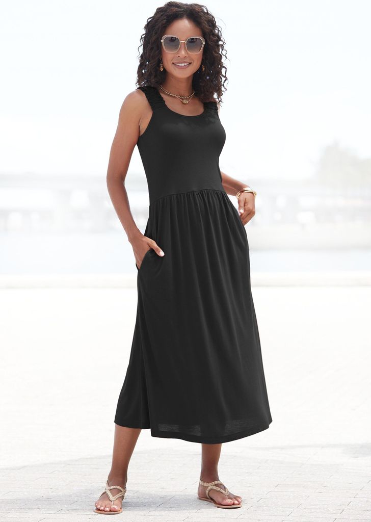 BEACH TIME Jerseykleid schwarz Größe 38