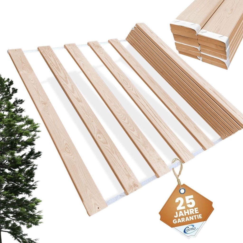 Coemo Rollrost VENO 70 x 200 cm Lattenrost aus Massivholz Produktbild 