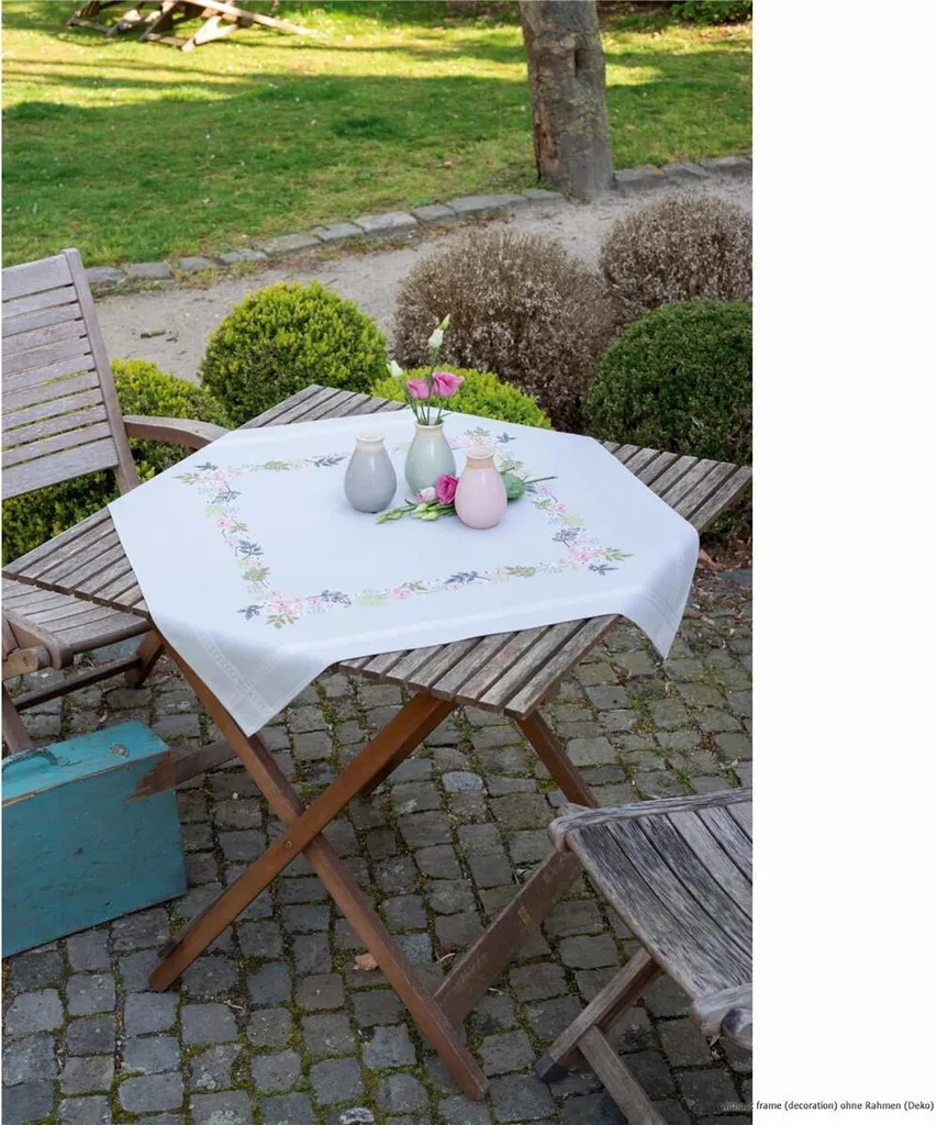 Kit Nappe Broderie Facile Vervaco : Points Plats avec Motif Guidé