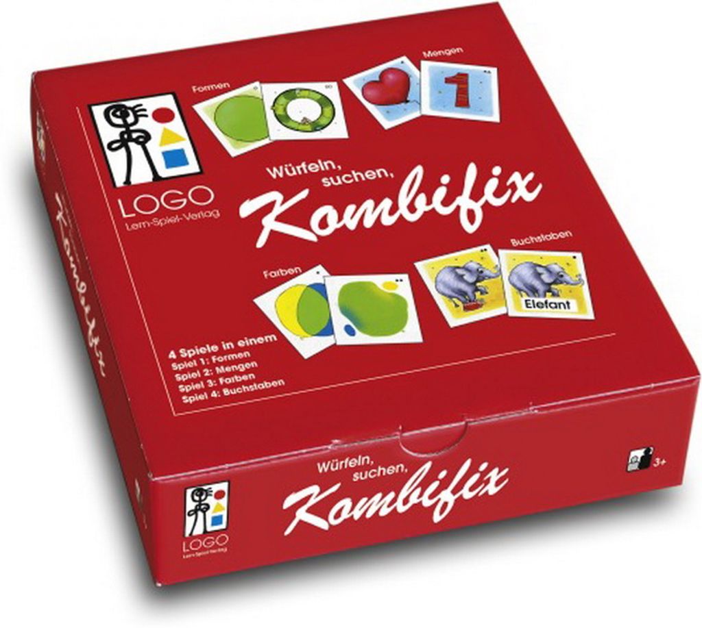 Kombifix Spiel: Würfelspiel zum Kombinieren von Symbolen mit zwei Würfeln