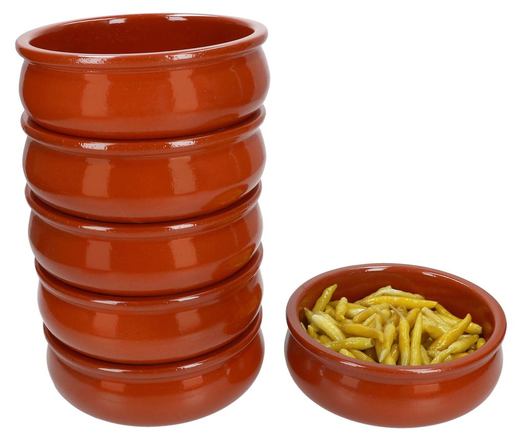 6x BERLIN Cazuela miska bulwiasta Ø15,7cm gliniana rozmiar Zdjęcie produktu 