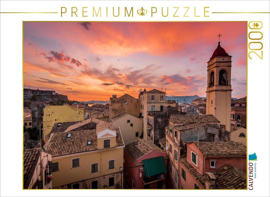 CALVENDO Puzzle Korfu Stadt (Kerkyra) 2000 Teile Puzzle quer | 2000 Teile Lege-Größe 90x67cm Foto-Puzzle für glückliche Stunden