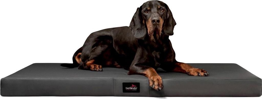 tierlando Orthopädische Hundematratze ALICE EASY CLEAN Kunstleder Hundebett - Größe: 150x100cm | Farbe: 02 Graphit