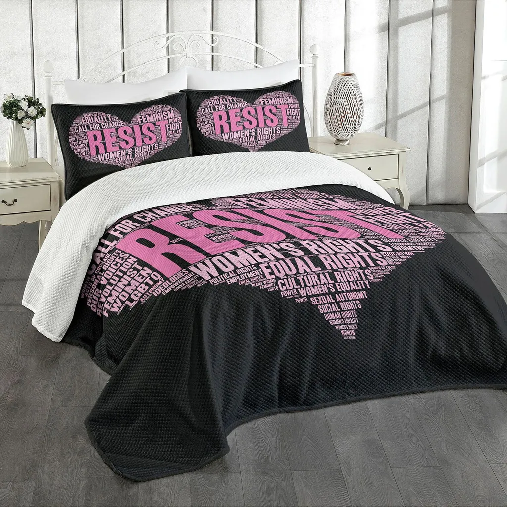 Copriletto Motivazionale ABAKUHAUS 264x220 cm - Design Collage Heart