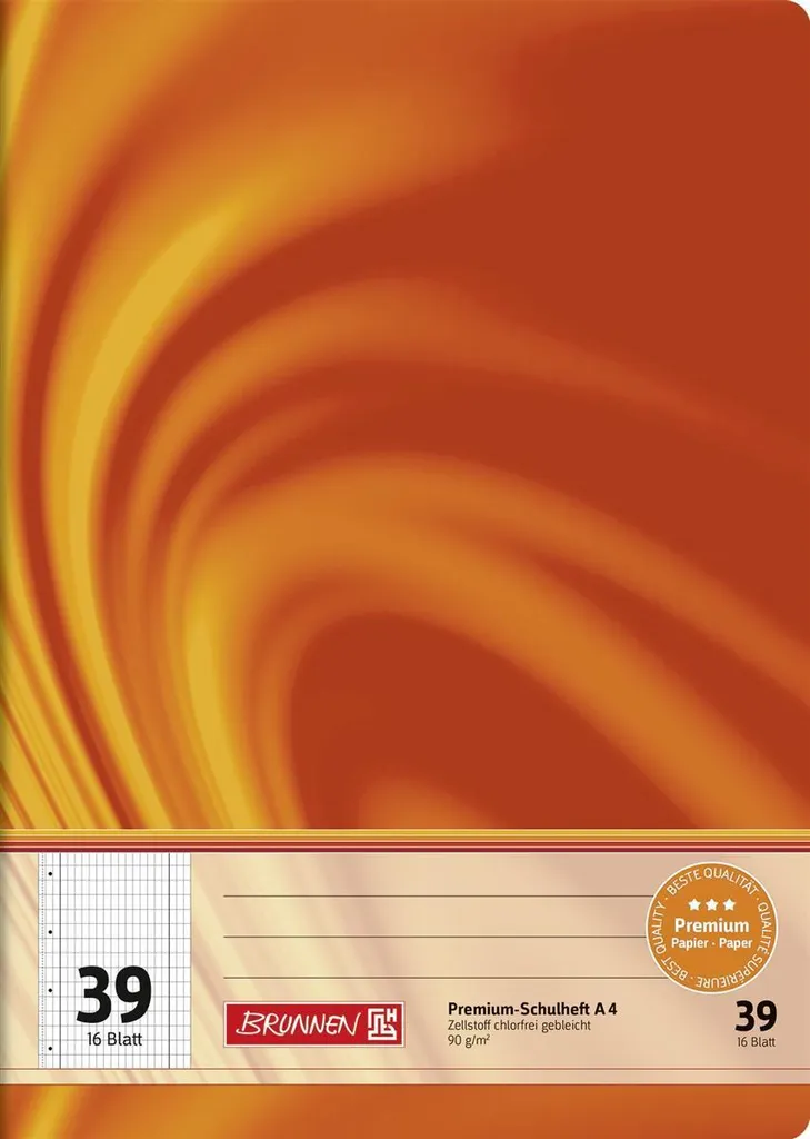 Grand Cahier Scolaire A4 Ligné 39 Seyès BRUNNEN - Lot de 25 pièces