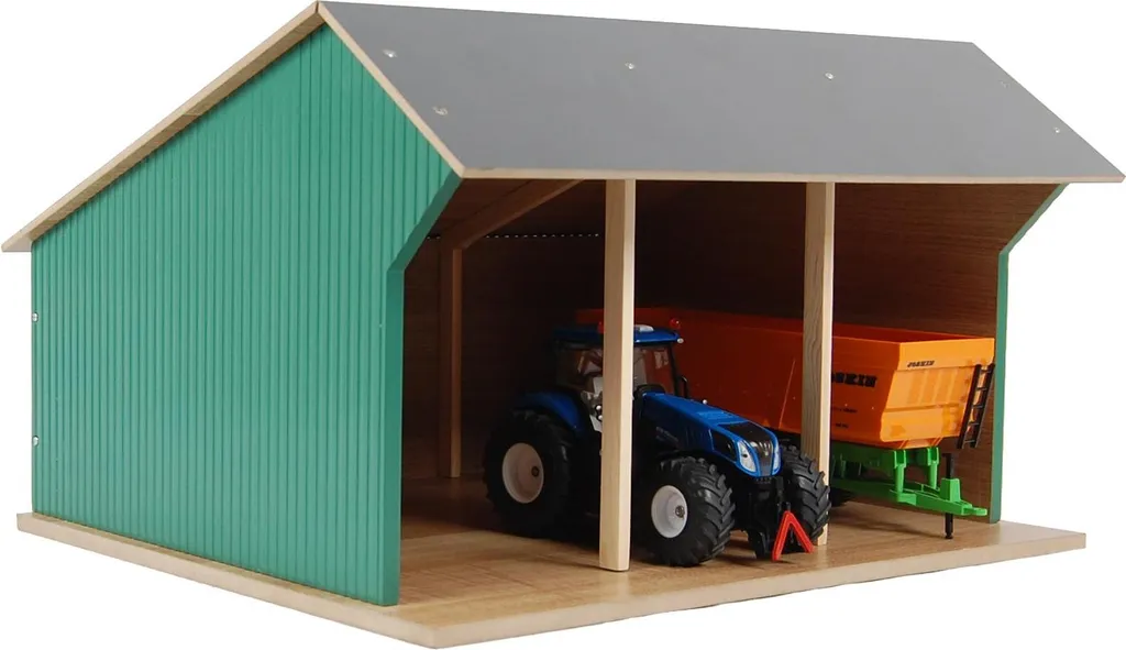 Bâtiment Agricole Miniature en Bois pour Tracteurs Kids Globe 1:32
