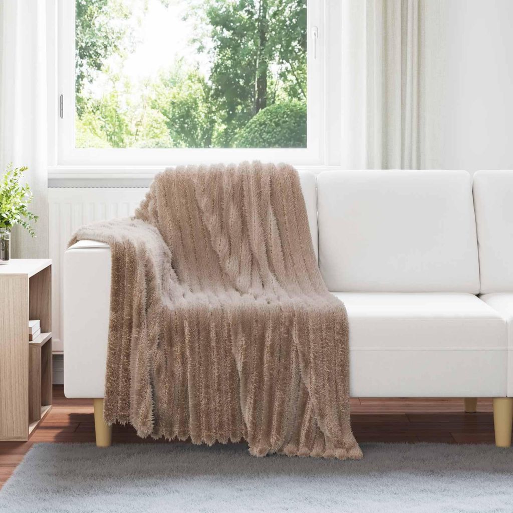 "Schlussverkauf" Wohndecken 6 Stück - Einfache Pflege - Kamel 150x130 cm Fleece C8596