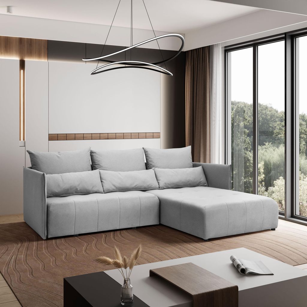 Ecksofa APOLLO L mit Schlaffunktion und Bettkasten, linke Ausführung Castel 82