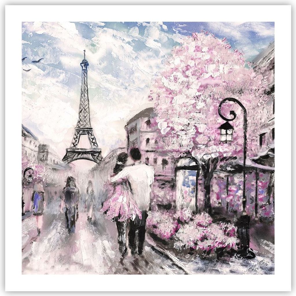 Poster - Poster ohne Rahmen - Paris Weg Illustration eiffle Produktbild 