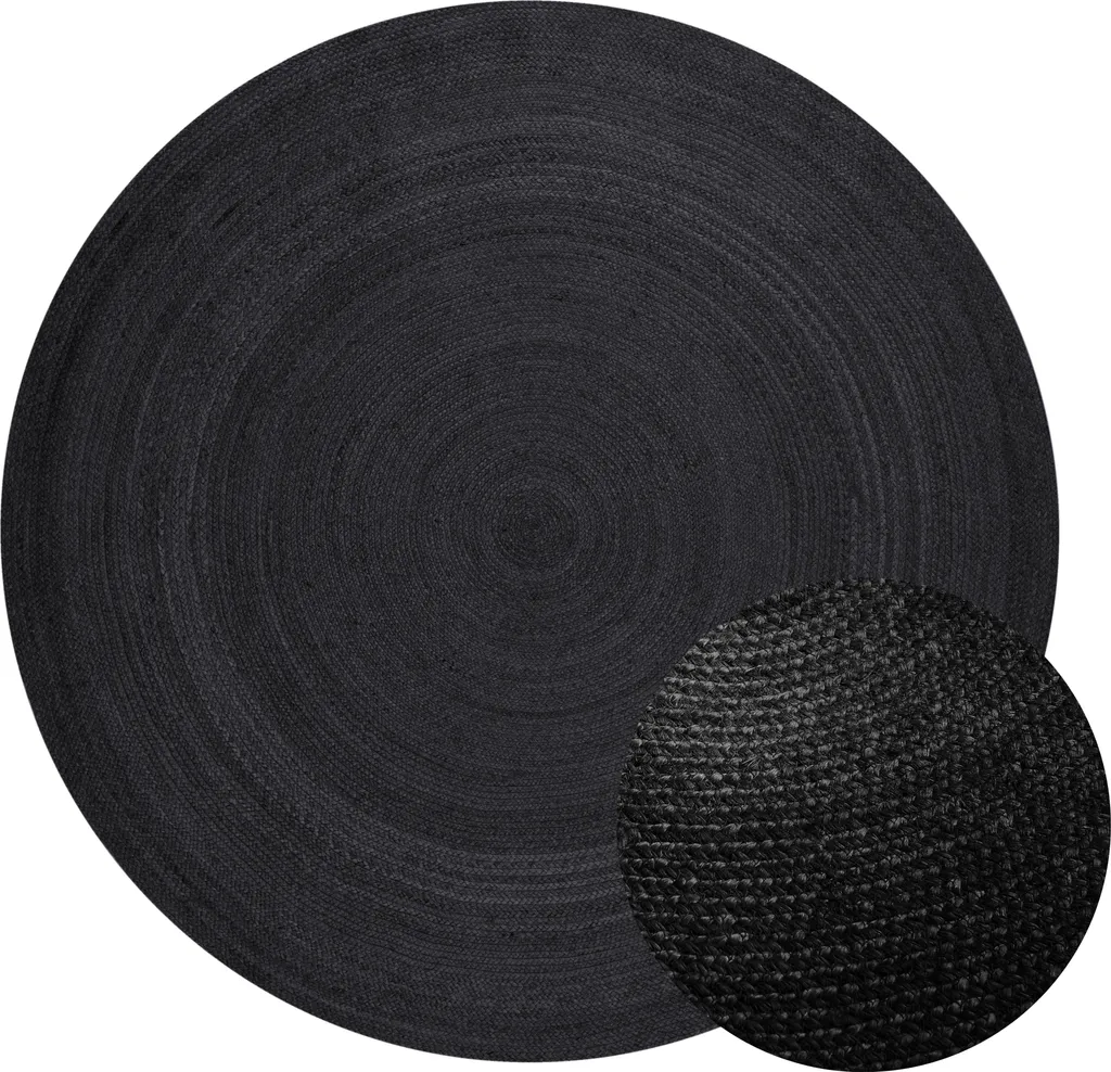 Tapis Rond Jute Noir : Protégez vos Sols avec Style et Robustesse Naturelle