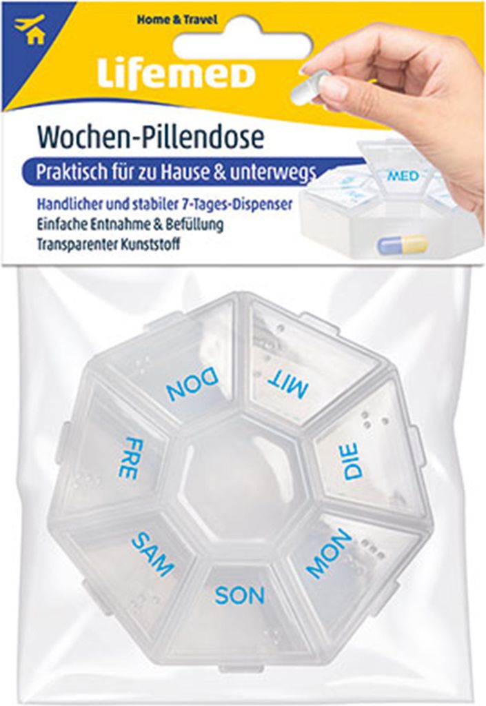 Lifemed 99456 Lifemed tygodniowy pojemnik na tabletki, Zdjęcie produktu 