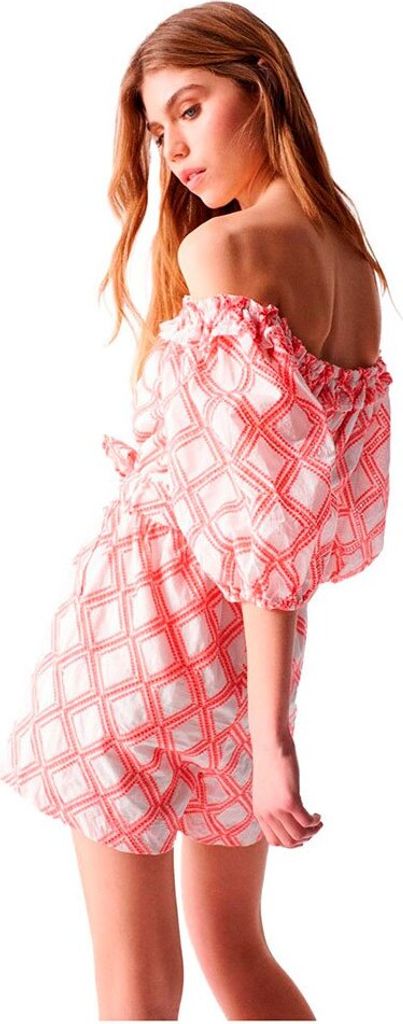 Salsa Jeans Embroidery Off Kleid Rosa S Frau Rosa S
