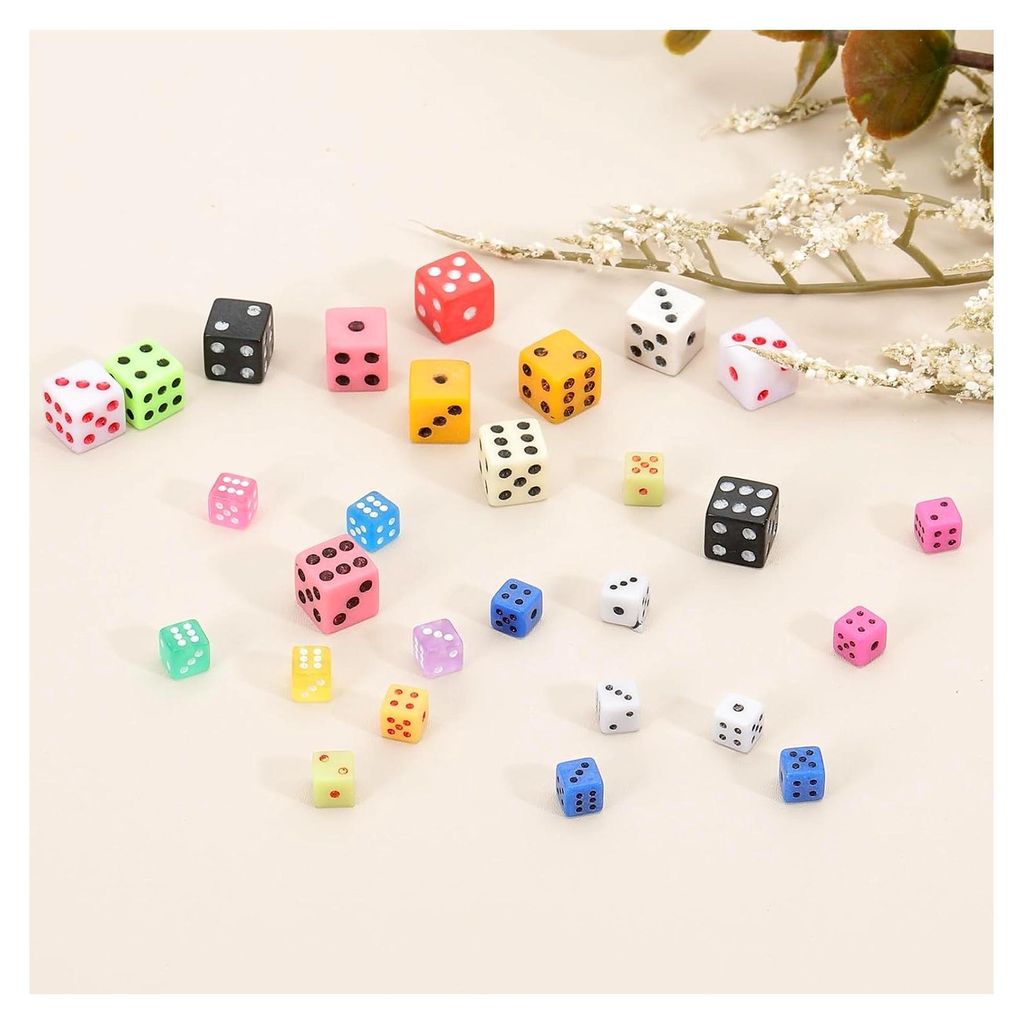 300 Stück Mini Würfel 5mm/0.2" Acryl Sechsseitige Spielwürfel für Tischspiele und Partys in Klar Gelb/Weiß