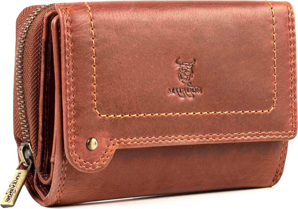 MATADOR PERTH Damen Leder Geldbörse Portemonnaie RFID Braun