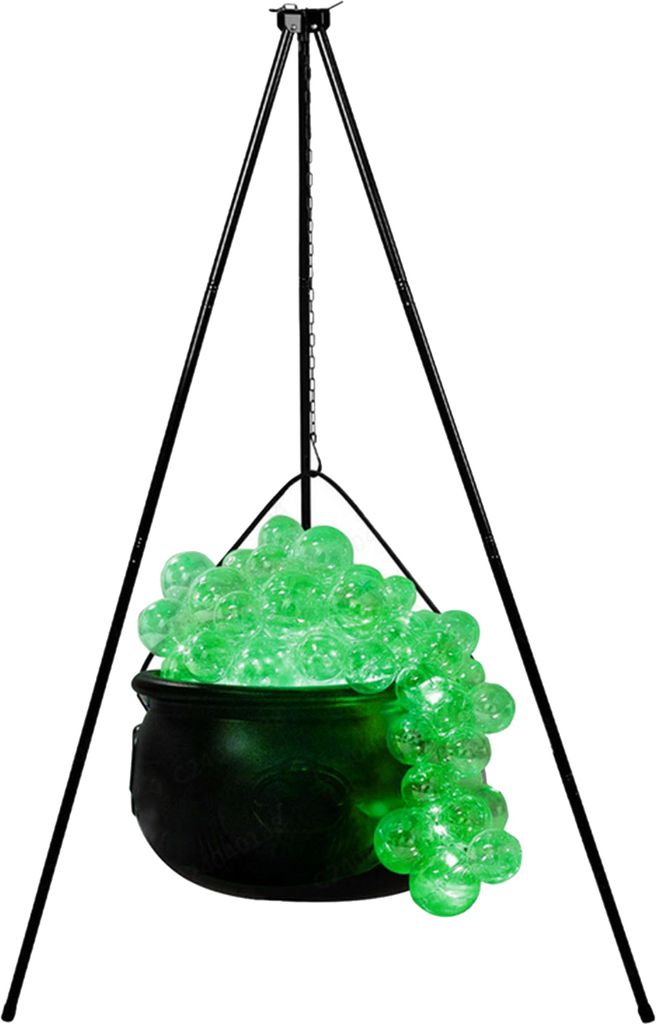 Sprudelndes Kessel-Set, großer Hexenkessel mit Lichterkette, schwarze Plastikschüssel, Süßigkeiteneimer, Halloween-Dekoration für drinnen und ...
