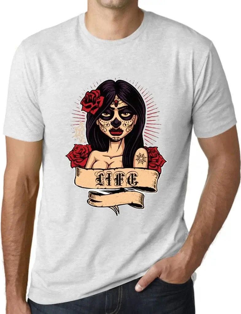 Herren Grafik T-Shirt Frauen Blume Tattoo Leben – Women Flower Tattoo Life – Öko-Verantwortlich Vintage Jahrgang Kurzarm Lustige Druck Geburtstag