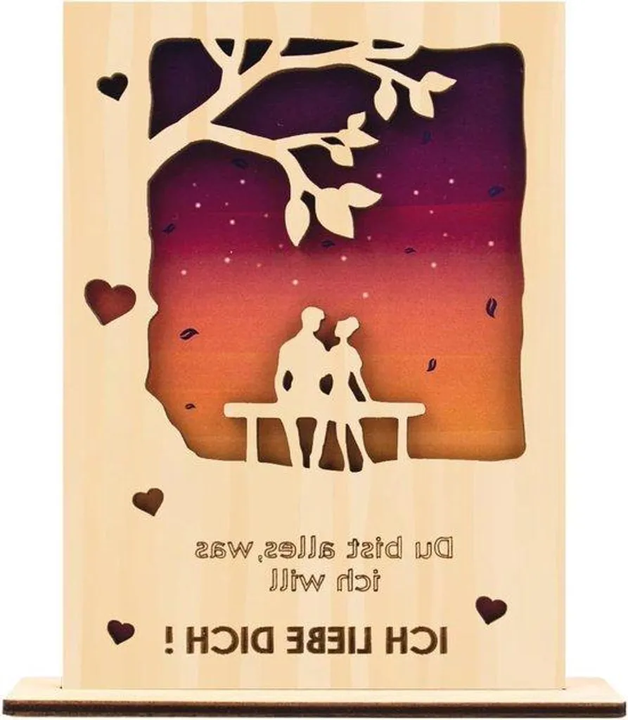 Décoration de Table Saint-Valentin Socle Bois pour Cadeau Fille