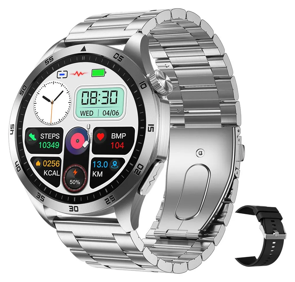 Smartwatch ET485 Argento: Display AMOLED 1.43 e ECG Professionale