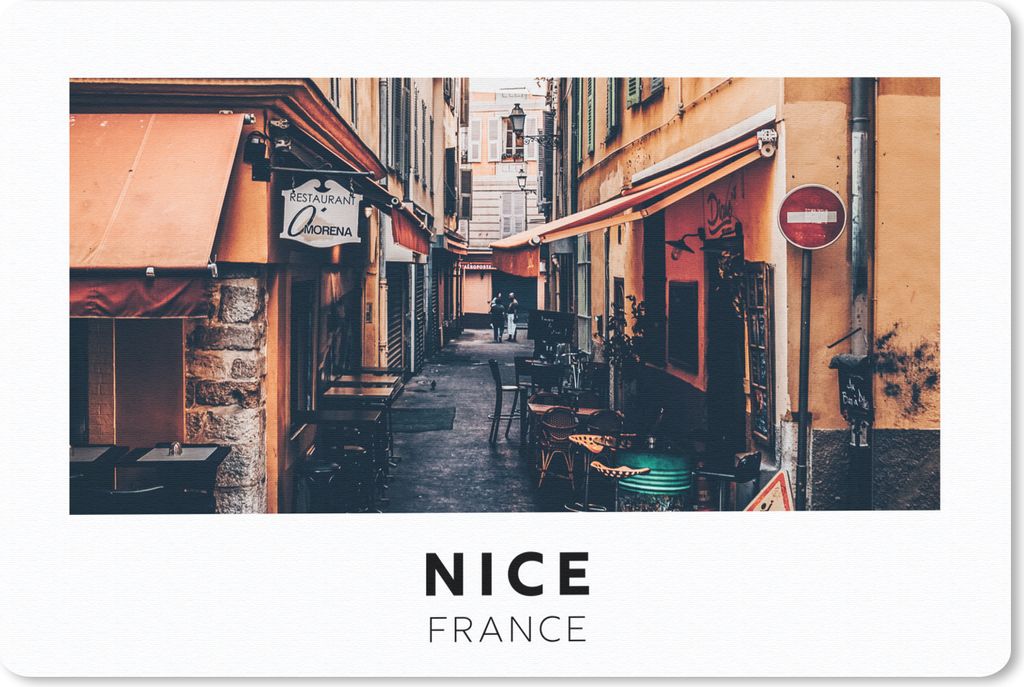 MuchoWow Mauspad Mousepad Frankreich - Nizza - Straße 27x18 cm - Mousepads - Maus Mat - Pad - Mausunterlage - Büroartikel - Desk Matten