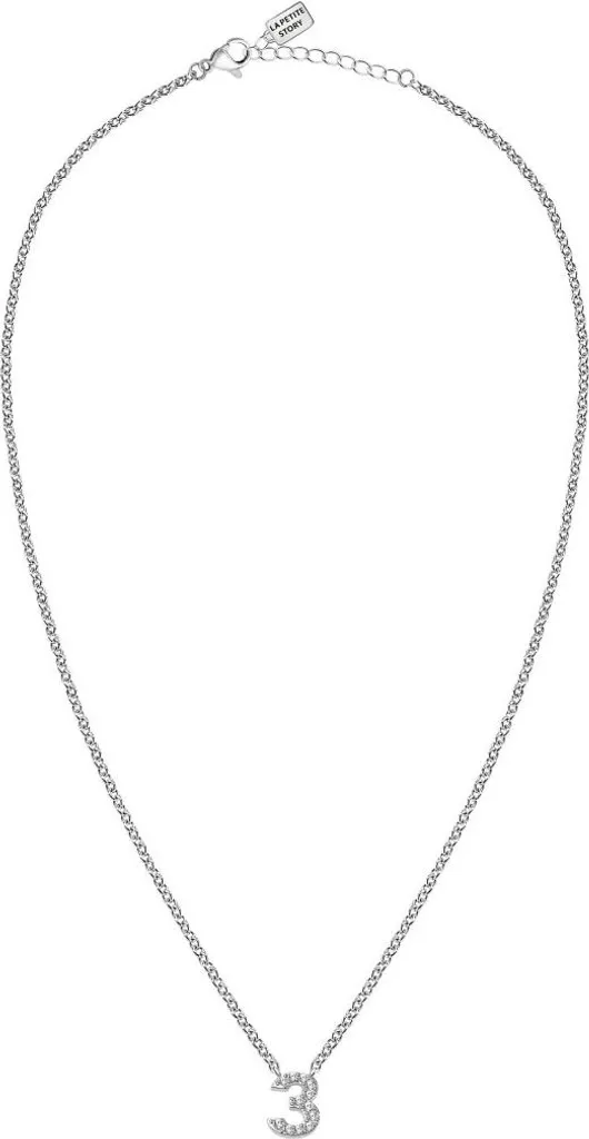 Collier pendentif chiffre 3 serti de cristaux brillants LPS10AQK03