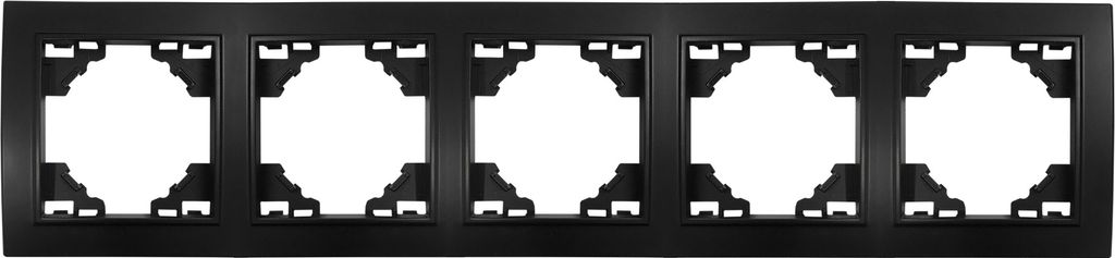 5-fach Kunststoff Rahmen horizontal QUADRA schwarz
