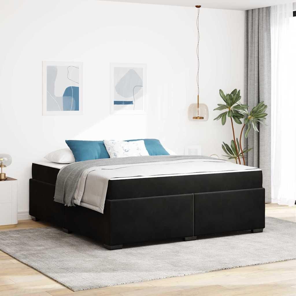 Möbel Bettgestell Sonstiges Schwarz 180 x 200 cm Samt - Klassische Betten 3399304