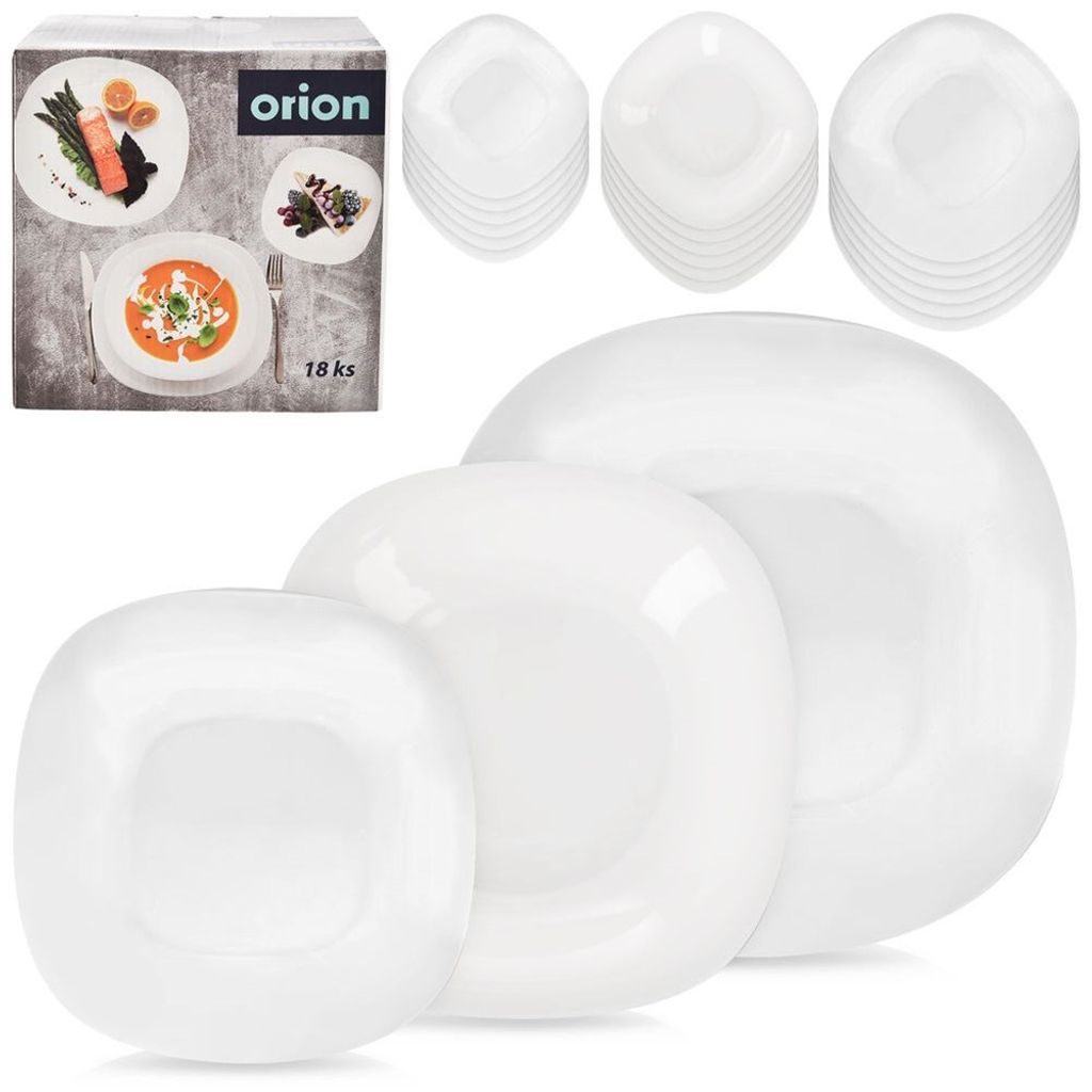 Orion Tafelservice Geschirrset Geschirr Tellerset aus Glas LUNA 18 El.
