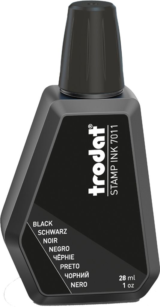 A bottle of black stamp ink.