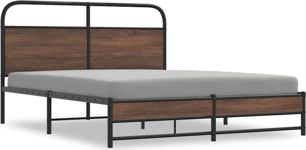 Bettgestell ohne Matratze 150x200 cm Braun Eichen-Optik