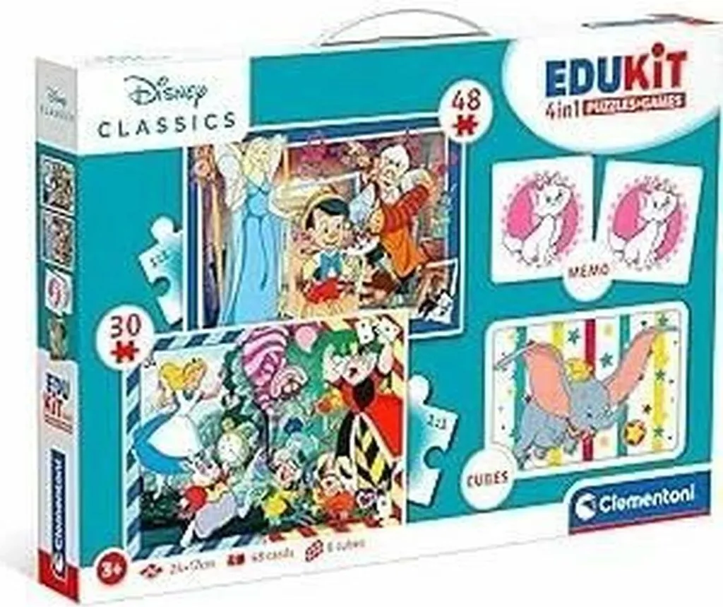 Jouet Éducatif Clementoni Edukit 4 en 1 avec Puzzles et Jeux de Mémoire
