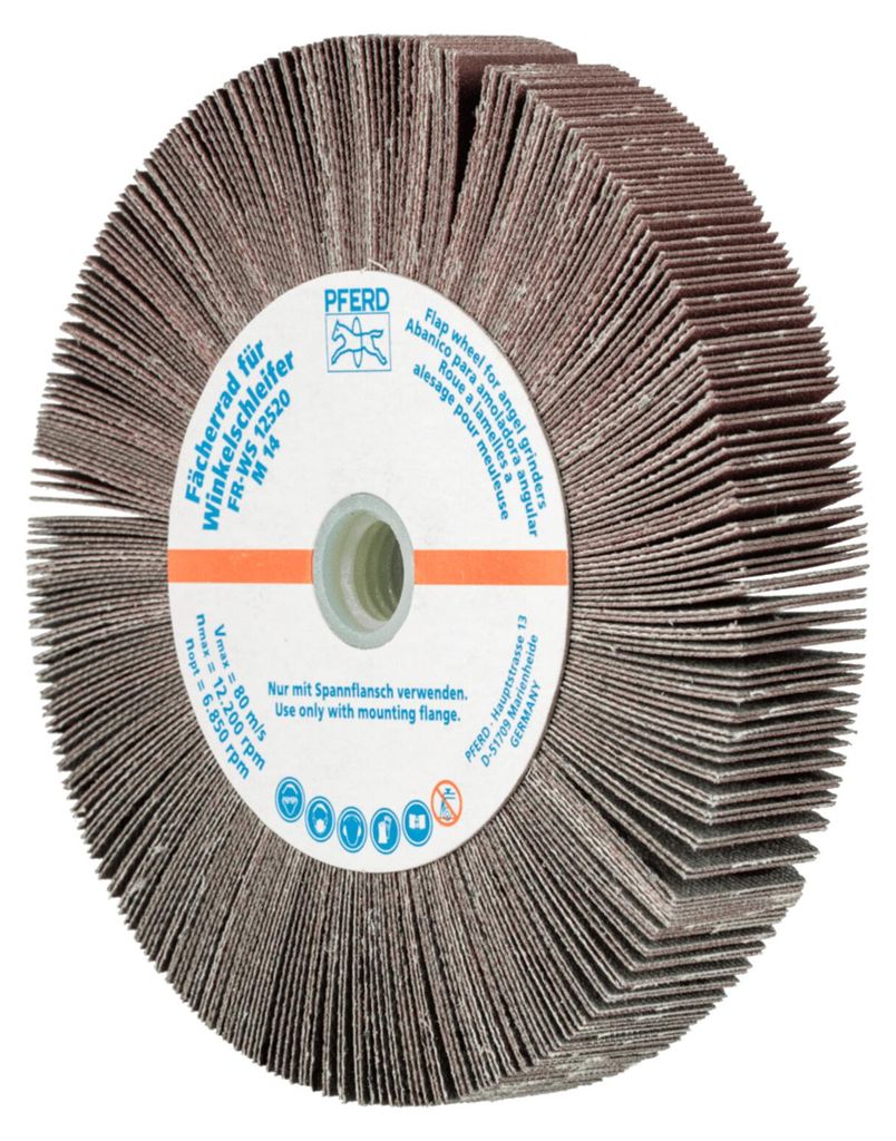 PFERD TOOLS Lamellenschleifrad für Winkelschleifer FR WS Ø 125x20mm M14 A320 universelle Anwendung 2 Stk