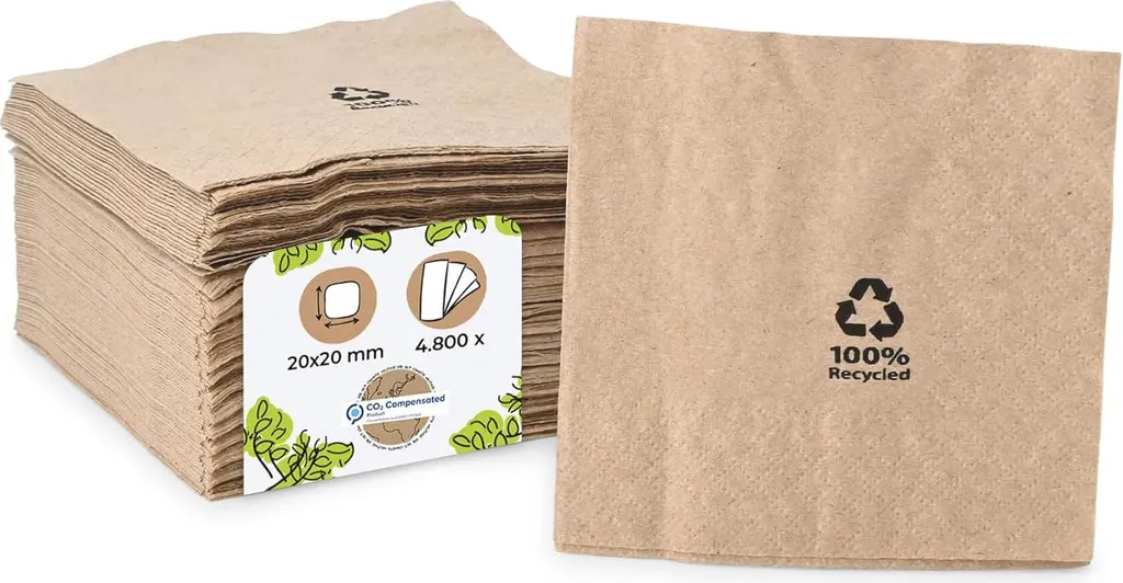 Serviettes papier écologiques 20x20 cm pour réduire vos déchets x4800