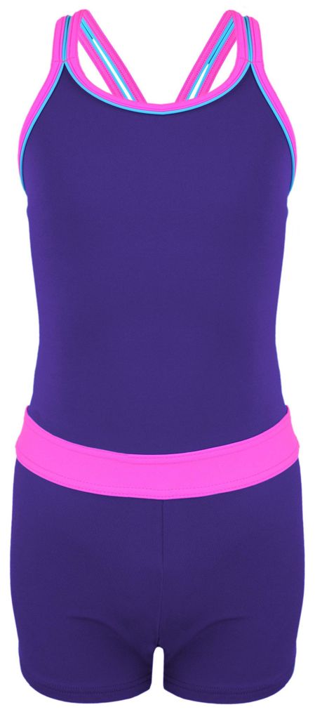 Aquarti Mädchen Badeanzug mit Bein Racerback , Farbe: Produktbild 