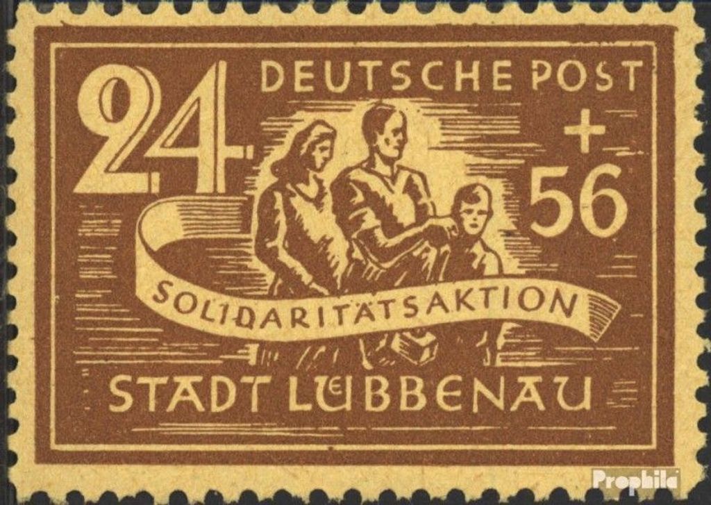Briefmarken Lübbenau (Spreewald) 1946 Mi 12A postfrisch Solidarität