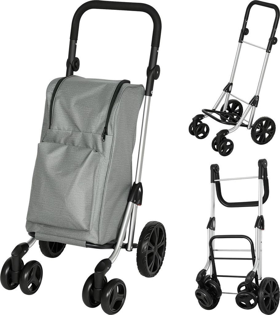 Zusammenklappbarer Einkaufswagen, 46-Liter-Tasche, Kühlbox, verstellbarer Griff