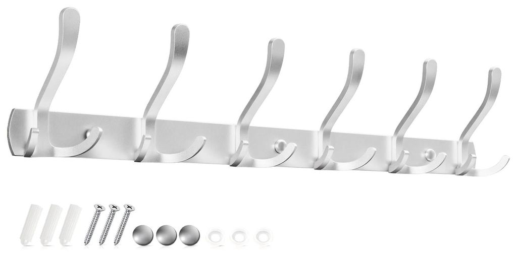 3-in-1-Garderobenhaken – Garderobenhaken aus Edelstahl mit 18 Haken – Garderobenständer für Jacken, Mäntel, Taschen, Hüte und Schlüssel ...