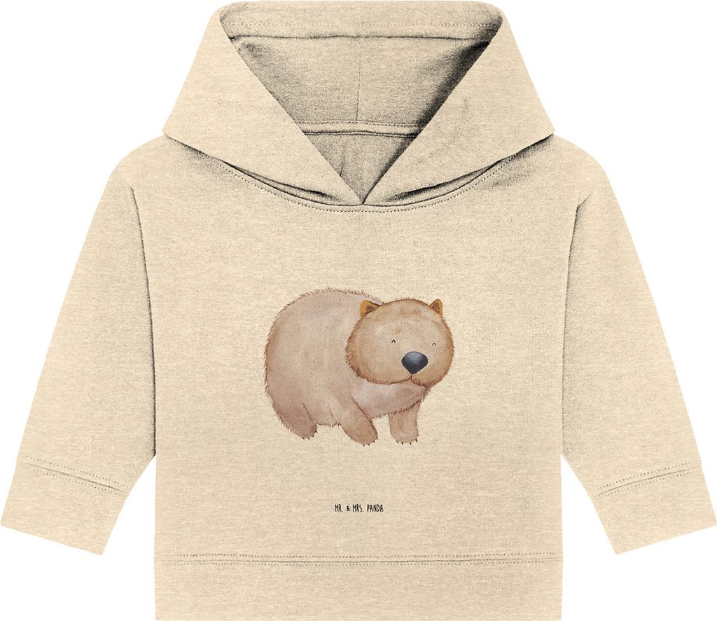Mr. & Mrs. Panda Organic Baby Hoodie Wombat 12. - 18. Monat - Natural Raw - Geschenk, Kapuzenshirt, Australien, Kapuzensweatshirt, Spruch, Lustige ...
