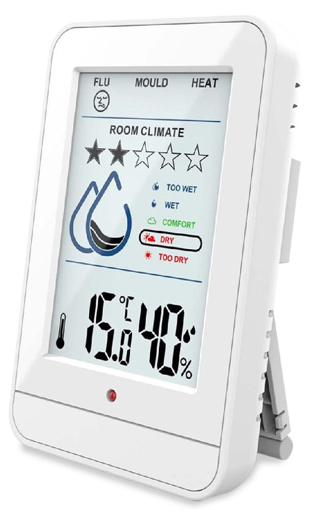 Miraval Raumklimastation Weiß mit Hygrometer, Produktbild 