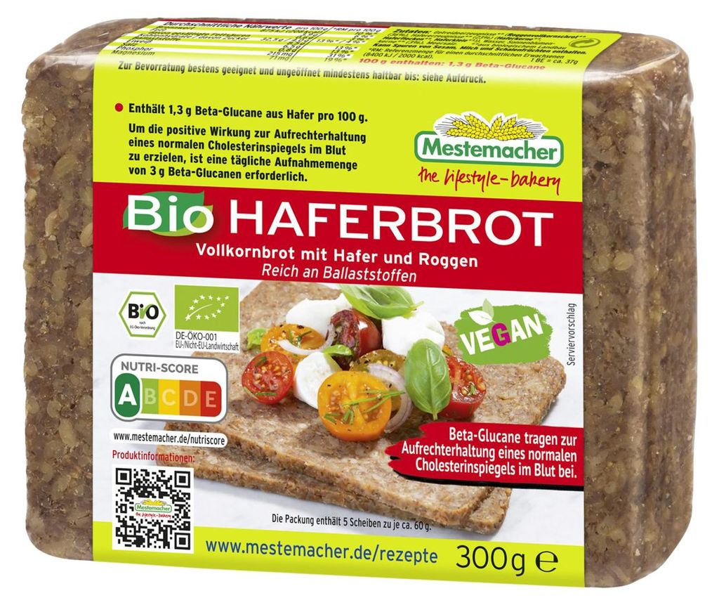 MestemacherPain complet à l'avoine et au seigle 300g Image du produit 