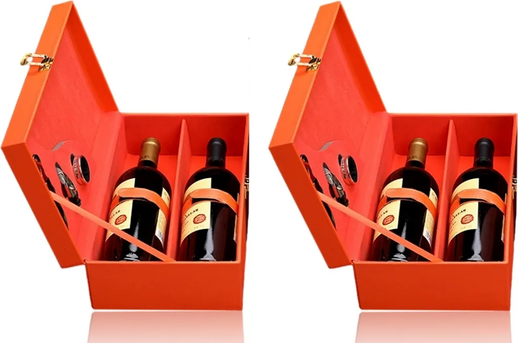 Mallette à vin pour transport sécurisé 2 bouteilles avec set sommelier