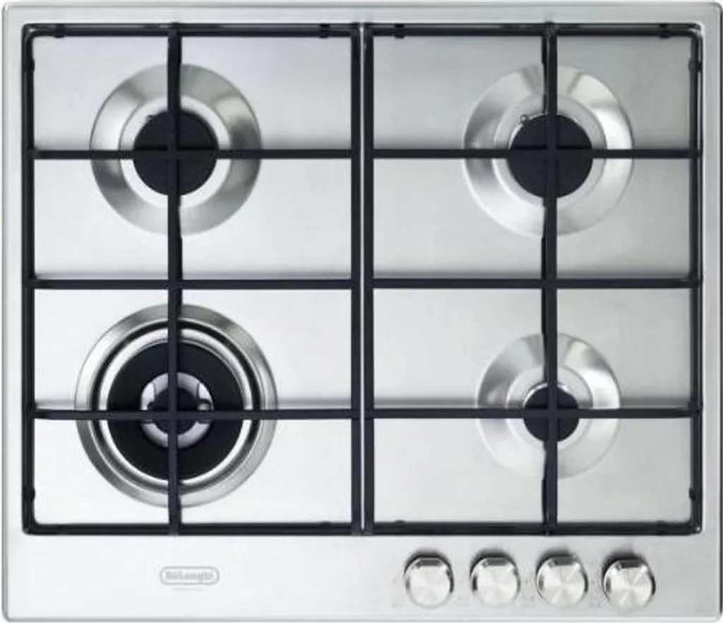 De'Longhi SLF 460 LX Table de Cuisson Gaz 4 Brûleurs en Inox Intégré