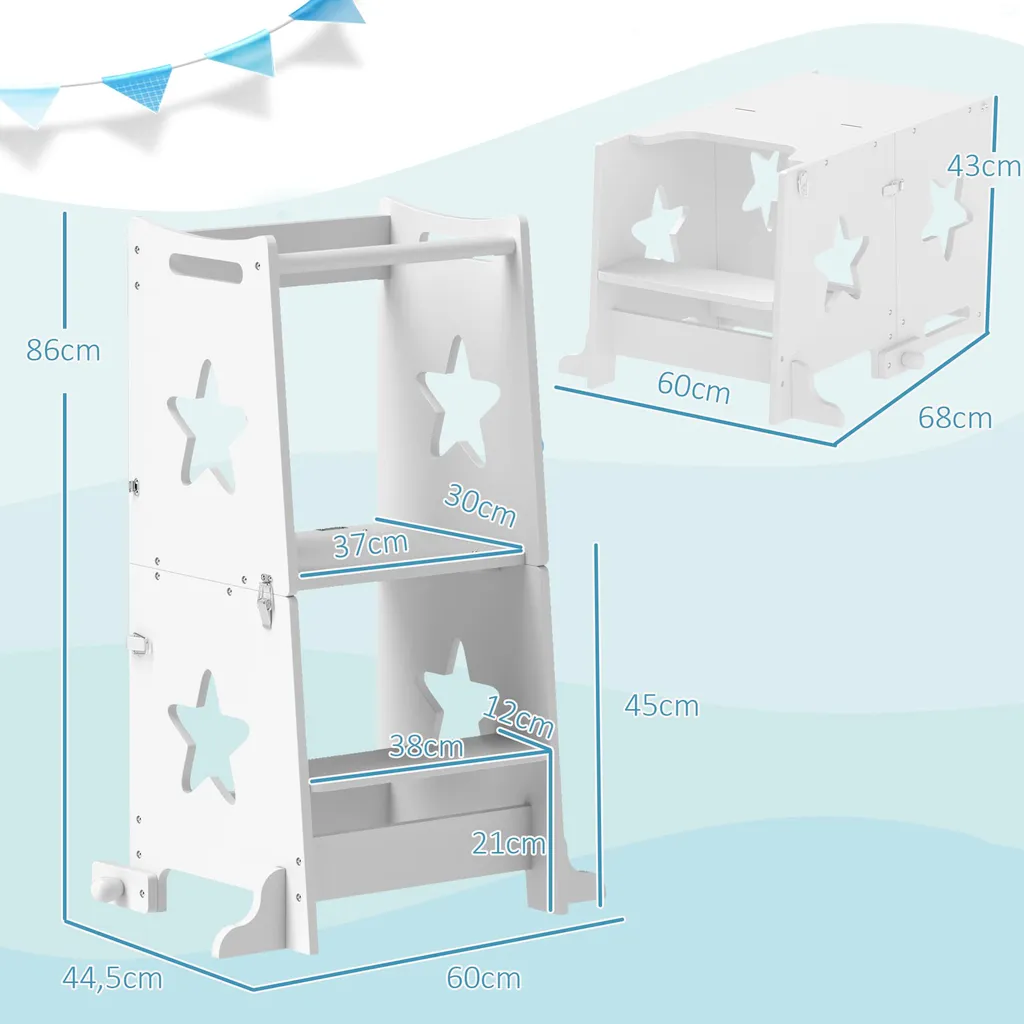 Tour d'observation stable structure trapézoïdale pour enfant blanc