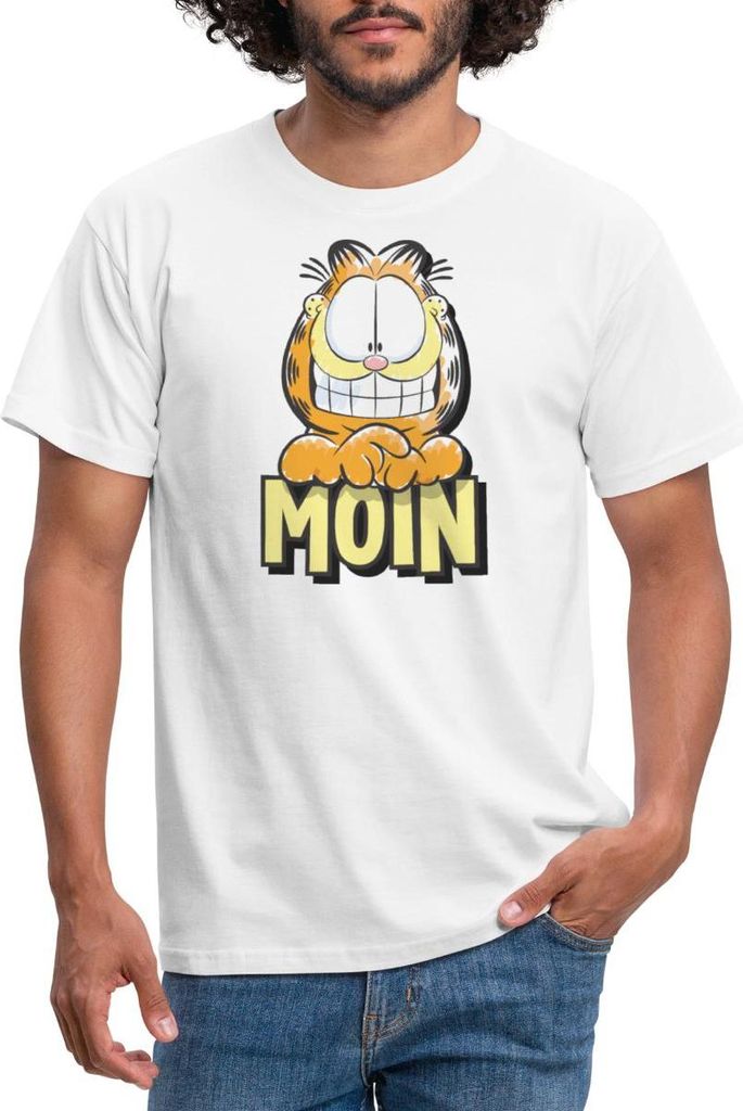 Spreadshirt Garfield Moin Nordsee Ostsee Geschenk Männer T-Shirt, L, Weiß