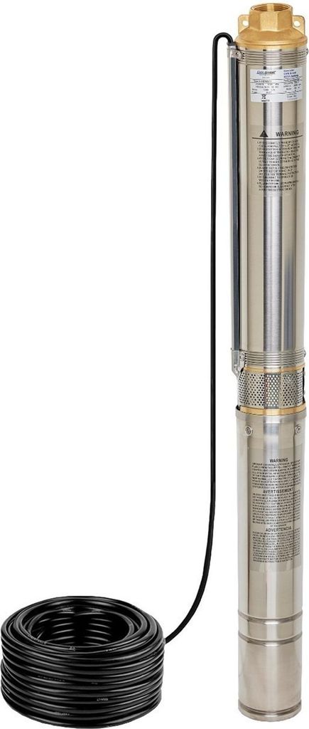 CHM GmbH Tiefbrunnenpumpe 3,5 Zoll Ø 9,1 cm, Brunnenpumpe 750 Watt 6500 L/h 6,5 Bar Tauchpumpe