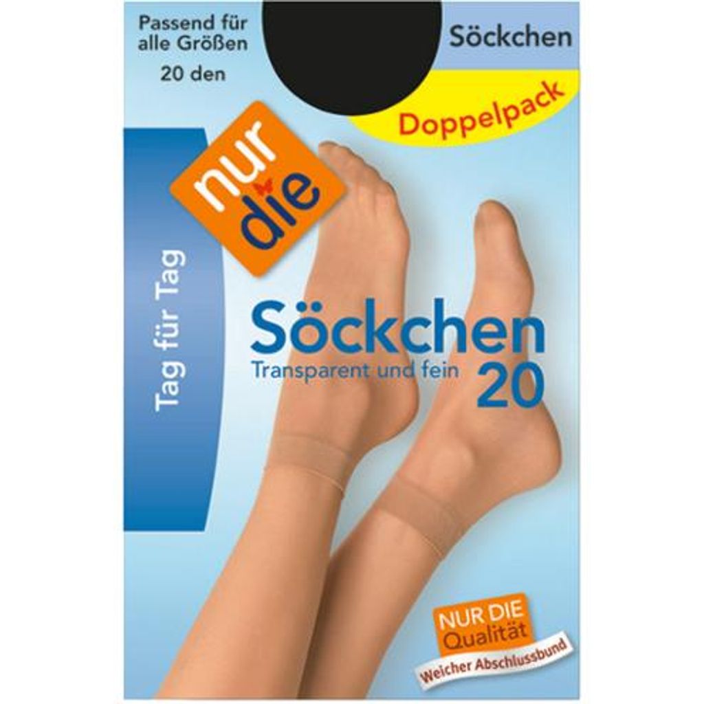 NUR DIE Söckchen 20 DEN 2er Pack - mandel - one size Produktbild 